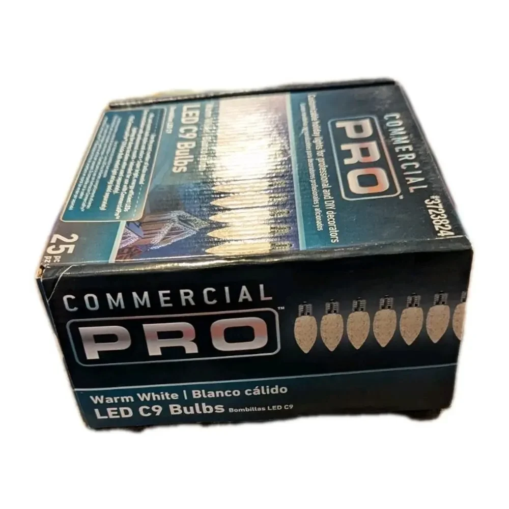 Commercial Pro Light Bulbs Warm White LED Christmas String (25 count) C9 E17